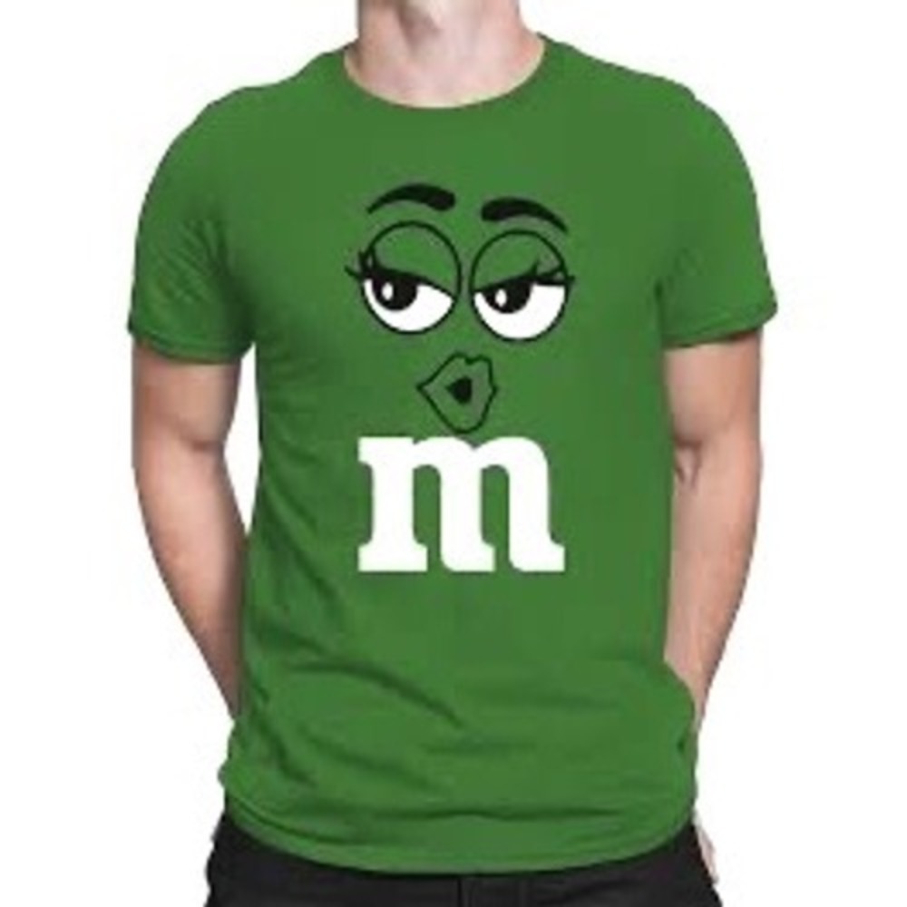 M&M's Green Character Face Graphic T-Shirt Mens‎ Medium Green 2014 Licensed Tee